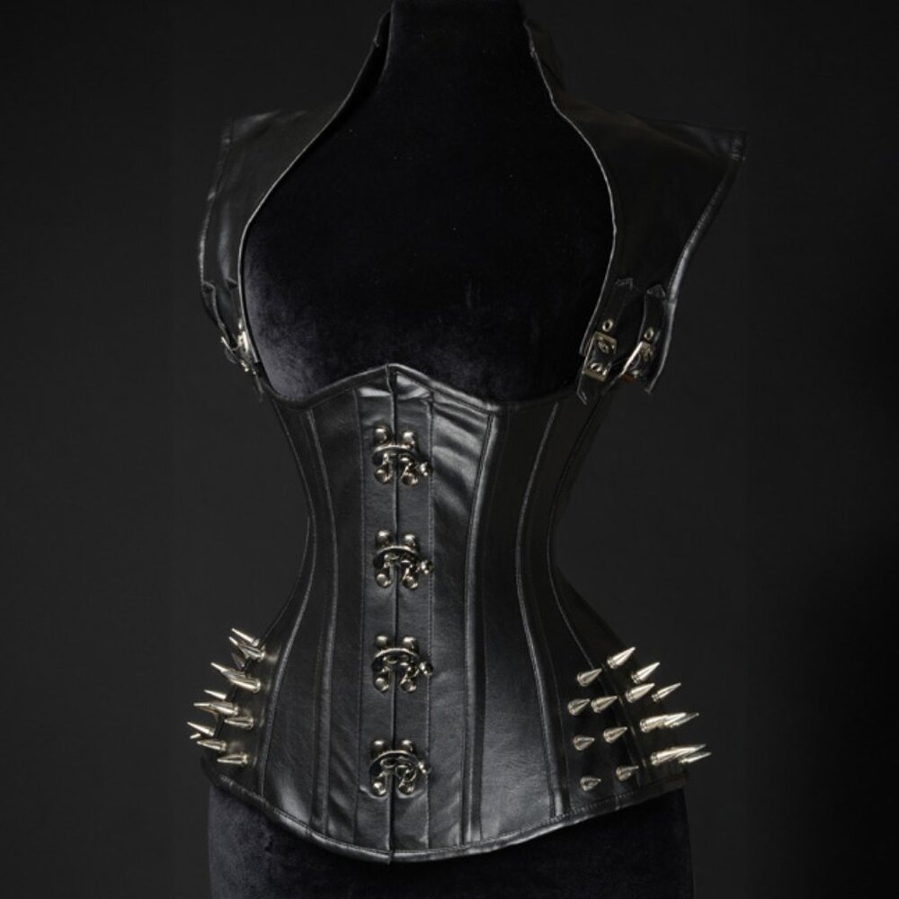 DraculaClothing Apocalyptic Clasp Spike Corset in Black